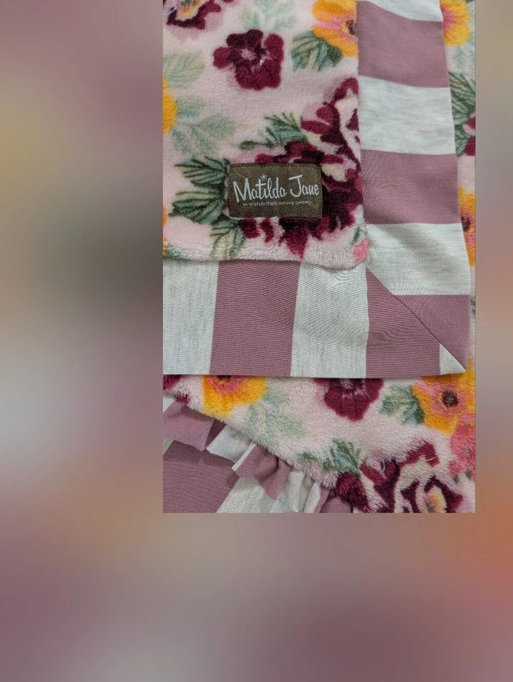 Matilda Jane 1 Std. Pillow Sham  Fleece Soft Floral Once Upon A Time Pink Ruffle